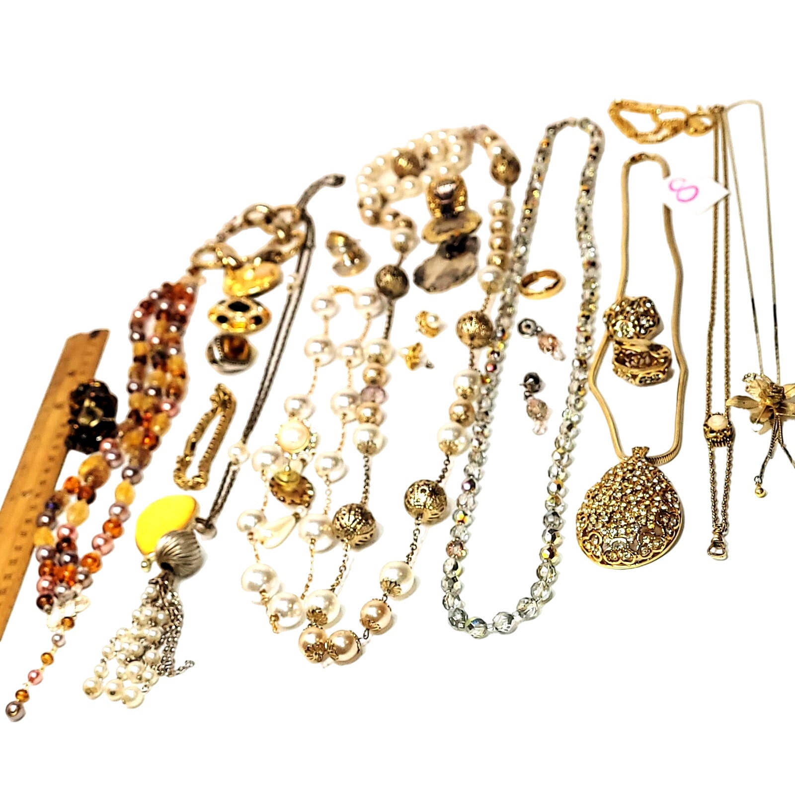 *8* 1lb 2oz Beads Lariats Necklaces, Bracelets, Earrings Jewelry Lot